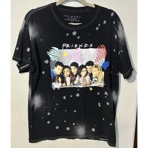 FRIENDS‎ THE TV SERIES BLACK BLEACH T-SHIRT ADULT SIZE LARGE